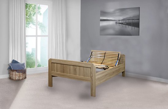 Seniorenbed Nelson Licht Eiken 120x200 cm met elektrische lattenbodem
