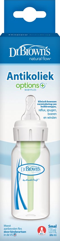 Dr. Brown's Options+ Anti-Colic Babyfles - Smalle halsfles - 120ml