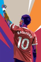 Rashford Poster | Manchester United Poster | Marcus Rashford Pop Poster | Voetbalposter | Pop Poster | Wanddecoratie | Muurposter | 61x91cm | Geschikt om in te lijsten