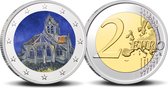 2 Euro munt kleur Van Gogh De Kerk van Auvers
