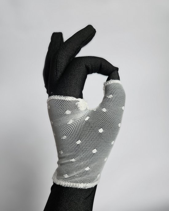 Gants dentelle point blanc taille unique gant élastique sans doigts fête  Anime gothique | bol