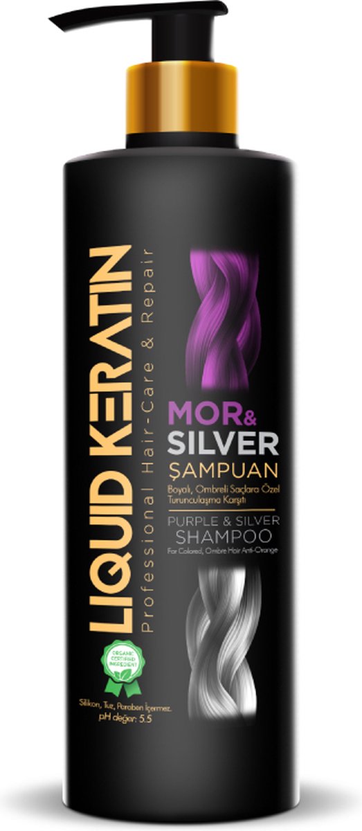 Bio Keratine organic Zilver shampoo 350 ml - Bio shampoo - Herbal Shampoo - Bio Keratin - Zilvershampoo - Zilver shampoo