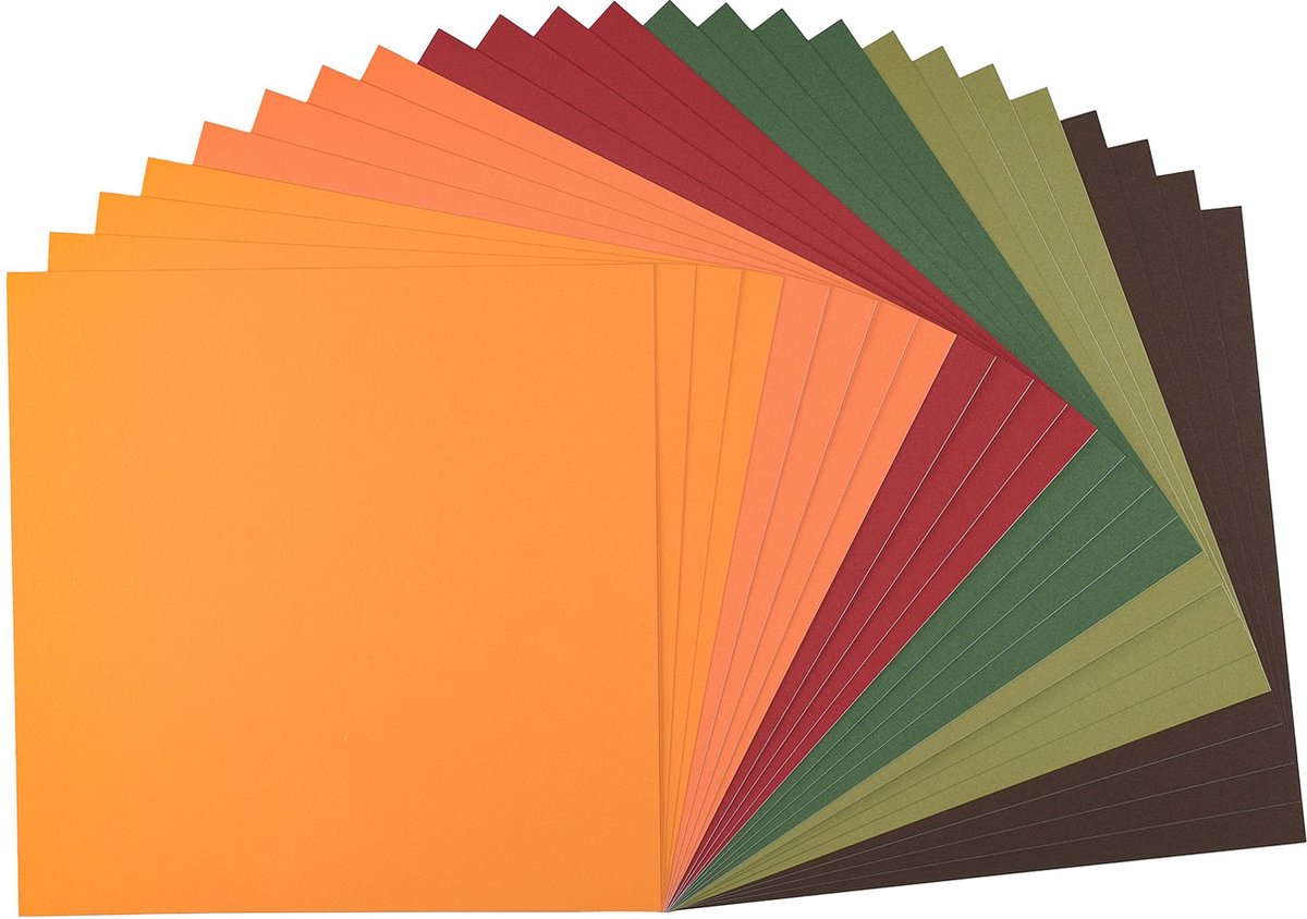 Florence Cardstock Sticker Papier - 30,5 cm x 30,5 cm - Gekleurd Papier - Herfst - 24 vellen - Glad - 216 g