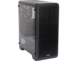 Zalman S2 - ATX Midi Tower PC Case, Pre-installed: 120mm black fan (achter), ventilatie opening voorzijde voor efficiente koeling, -acryl window (links)