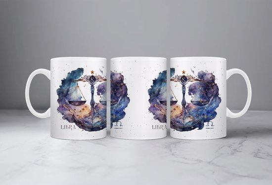 Tasse à café Signe du zodiaque Balance - tasse à café - tasse à thé - tasse à café - mug - tasse à boire - Sagittaire - Bélier - Ram - Gémeaux - Cancer - Lion - Vierge - Balance - Scorpion - Sagittaire - Capricorne - Pêche - Waterman