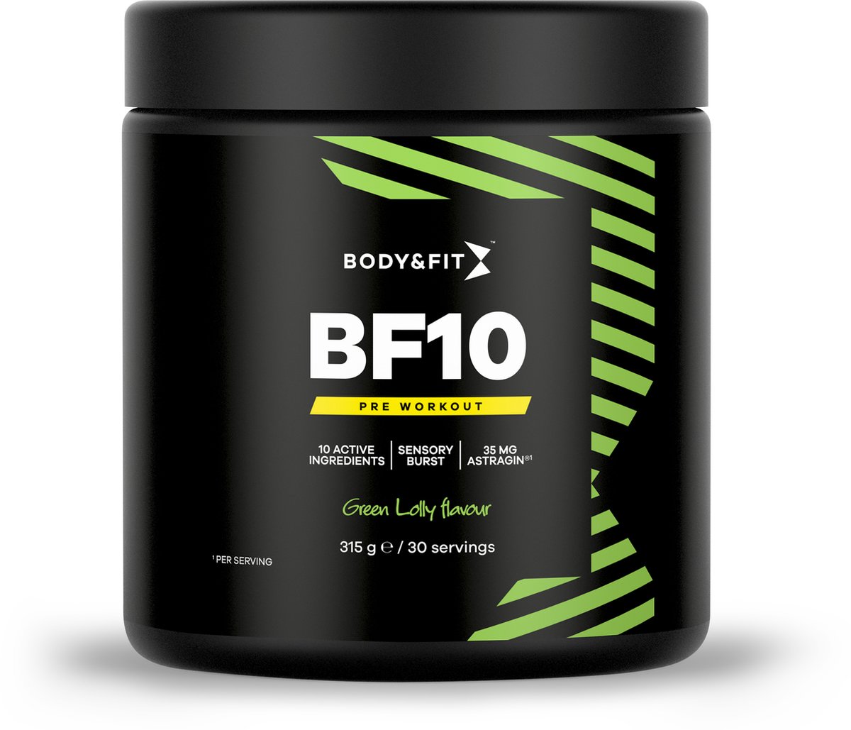 Goedkoopste Body & Fit BF10 Pre Workout - Green Lolly - Pre-Workout met Cafeïne - AstraGin® - 30 servings (315 gram