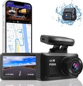 PiXXO® Pro Ultra 4K Dual Dashcam voor Auto - Full HD Camera Achterzijde - WiFi - GPS Ritregistratie - WDR Super Nachtvisie - Sony Sensor - G-Sensor Parkeerbewaking - 170° Wijdhoek - Zeer Helder HD IPS Display - 64GB MicroSD