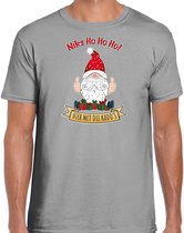 Bellatio Decorations t-shirt pull de Noël pour hommes - Cadeau Gnoom - gris - Gnome de Noël XXL
