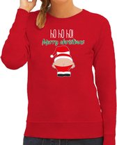 Bellatio Decorations foute kersttrui/sweater dames - Kerstman - rood - Merry Christmas M