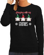 Bellatio Decorations foute kersttrui/sweater dames - Kerst kabouter/gnoom - zwart - Gnomies XL