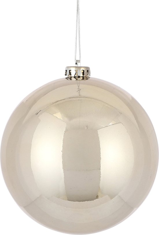 House of Seasons Kerstballen groot kunststof licht champagne 15 cm