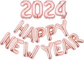 2024 Happy New Year - Ballonnen - Rose goud - 16 Inch