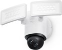 eufy Security Floodlight Camera E340 Wired - double caméra - panoramique et inclinaison à 360° - enregistrement 24h/24 et 7j/7 - WiFi double bande - 2000 lumens - détection de mouvement - compatible avec HomeBase 3
