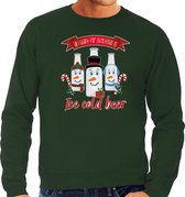 Bellatio Decorations foute kersttrui/sweater heren - IJskoud bier - groen - Christmas beer M