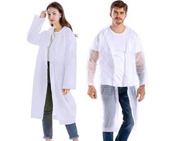 Wow Peach - Regenjas - Poncho - Cape - Licht en Compact - Outdoor - Volwassen - One Size - Wit/Transparant