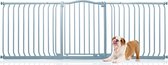 Bettacare Hondenhekje met Gebogen Bovenkant Assortiment, 197cm - 206cm (69 opties beschikbaar), Mat Grijs, Drukfit Hekje voor Hond en Puppy, Hekje voor Huisdieren en Honden, Eenvoudige Installatie