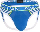 Andrew Christian ALMOST NAKED® Retro Gym Jock Elect Blue - MAAT S - Heren Ondergoed - Jockstrap voor Man - Mannen Jock
