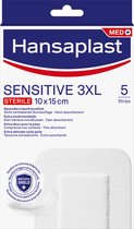 Hansaplast Sensitive 3XL Pleisters - Wondpleisters - Wondverzorging - Grote Pleisters - Eilandpleister 10x15 cm - 5 Stuks