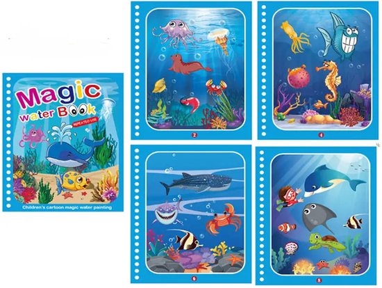 Duroecsain Aquarel kleurboek, waterkleurboek - aquarelverf set met