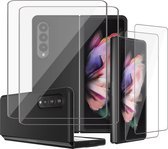 2x Screenprotector + Hoesje geschikt voor Samsung Galaxy Z Fold 5 – Folie Screen Protector - Extreme Shock Cover Zwart