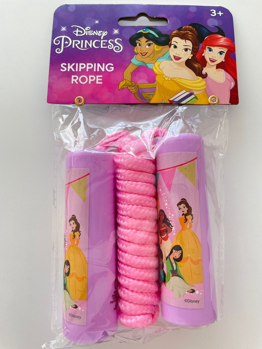 Springtouw Disney Princessen Belle / Doornroosje / Jasmine / Mulan / Rapunzel / Vaiana - Roze - unststof - 2 m - Meisje - Cadeau - Touw - Merkloos