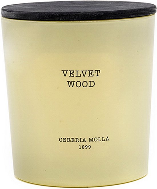 Cereria Mollà 1899- Velvet Wood - XL Geurkaars met 3 katoenen lonten - 600 gr. - 80 branduren