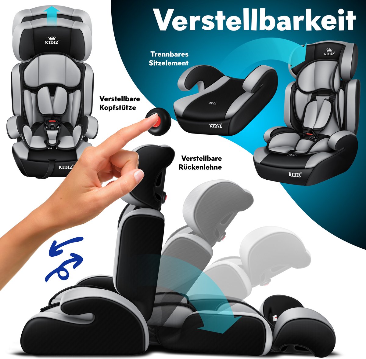 KIDIZ kinderautostoeltje - kuip autostoeltje thumbnail 4