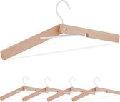 Relaxdays houten kledinghangers set van 5 - inklapbare kleerhangers - overhemden - stevig
