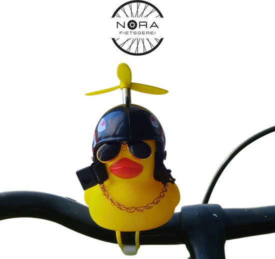 RANO - Décoration de canard en caoutchouc - casque noir - lampe incluse /  speelgoed /