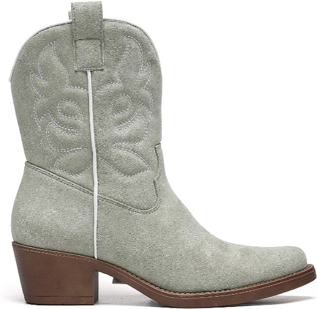 Smile Favorites® Dames Cowboylaarzen Kort - Groen - Suedine - Maat 40