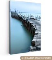 Canvas schilderij - Pier - Steiger - Water - Natuur - Foto op canvas - Muurdecoratie - 80x120 cm - Canvasdoek