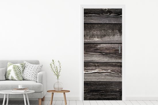 Sticker de porte Rétro - Planches - Bois - Robuste - 90x215 cm - Poster de porte