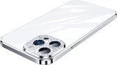 Sulada CrystalCover avec protection antichute et lentille et cristaux pour iPhone 14 Pro argent