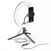 Cellularline Selfie Ring Multicolor Universale Anello Led RGB con Treppiede Nero