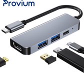 USB-C Hub - 5 in 1 - HDMI - USB 3.0 - USB-C - USB adapter Docking Station - USB splitter - Grijs - Provium