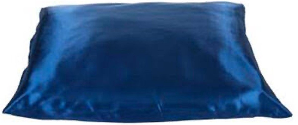Beauty Silk - Kussenslopen - 60x70 - 2 stuks - Glans Satijn - donkerblauw