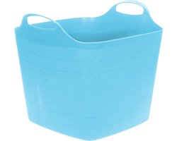 Excellent Houseware Flexibele emmer - blauw - 15 liter - kunststof - vierkant - 30 x 29 cm
