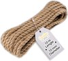 Creatief Deco Jute Touw | 10m Lengte | 10mm Dikte | Sterk en Duurzaam Jute Touw | Gedraaid Natuurvezeltouw | Bruin Decoratief Touw | Voor Toepassingen: Balustrades, tuin- en thuisprojecten