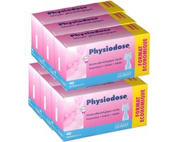 Physiodose - Fysiodose Fysiologisch Serum – 6 Pakken (40 Stuks per Pak) + 10 Zakjes met 2 Steriele Kompressen (7,5 x 7,5 cm) – Complete Verzorgingsset