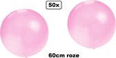 50x Super Ballon 60 cm roze - Reuze Ballon carnaval festival feest party verjaardag landen Poolparty evenement lucht thema