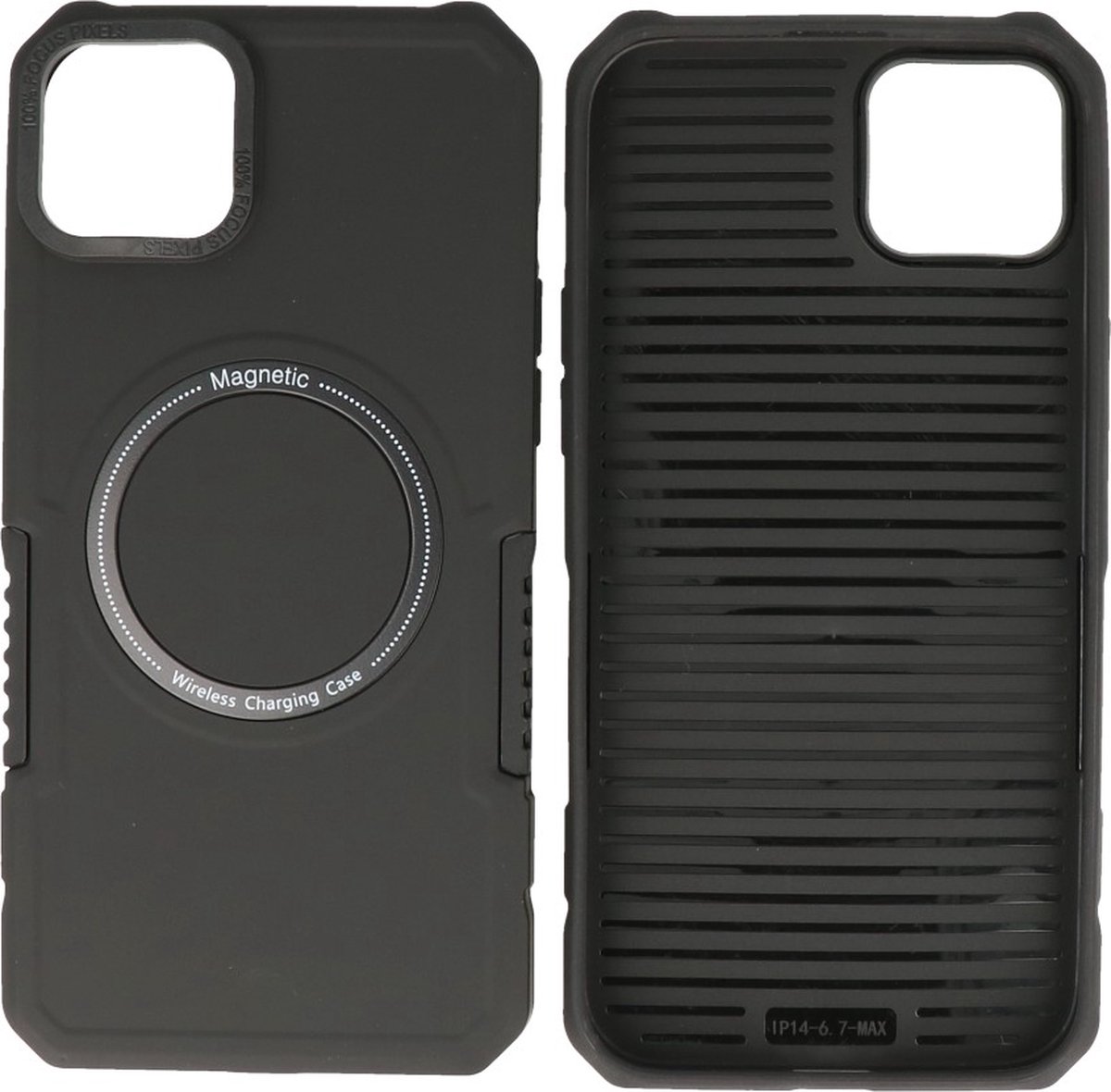 iPhone 14 Plus MagSafe Hoesje - Shockproof Back Cover - Zwart