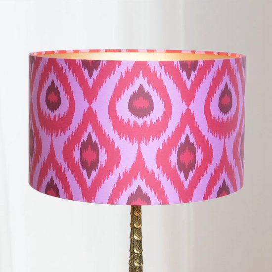 Lampenkap Ikat Roze Fuchsia Print 30 cm voor Tafellamp en Hanglamp, Kleurrijk | Lauren S - Lauren S