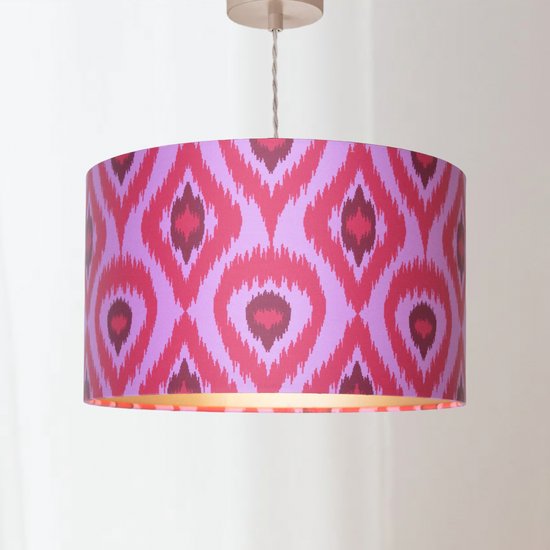 Lampenkap Ikat Roze Fuchsia Print 30 cm voor Tafellamp en Hanglamp, Kleurrijk | Lauren S - Lauren S