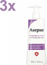 Asepso - Protect Plus - Antibacteriële Handzeep/Zeeppomp - 3x 250ml - Voordeelverpakking