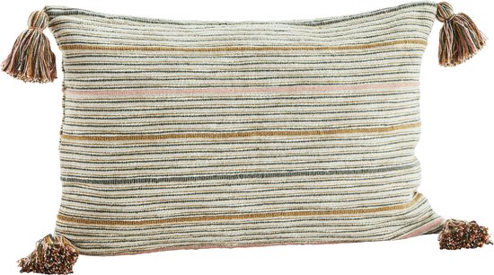 Madam Stoltz Housse de coussin Stripes coton naturel 40x60cm