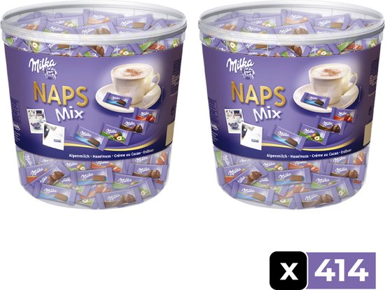 Milka Naps Mix - 207 mini's - 1000 Gram - 2 Stuks - Chocolade - Reep - Snack - Mixverpakking