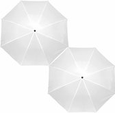 Bol.com 2x stuks kleine opvouwbare/inklapbare paraplus wit 93 cm diameter - Regenbescherming aanbieding