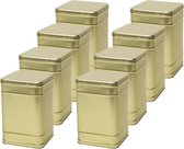 8x Boîtes de rangement / boîtes de rangement carrées Or 25 cm - Boîtes de rangement or - Boîtes de rangement