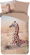 Leuke kids dekbedovertrek Giraffe - 140x200/220 (eenpersoons) - vrolijke en kleurrijke uitstraling - hoogwaardige kwaliteit - heerlijk zacht en soepel - ademend en huidvriendelijk - ideaal voor de kinderkamer