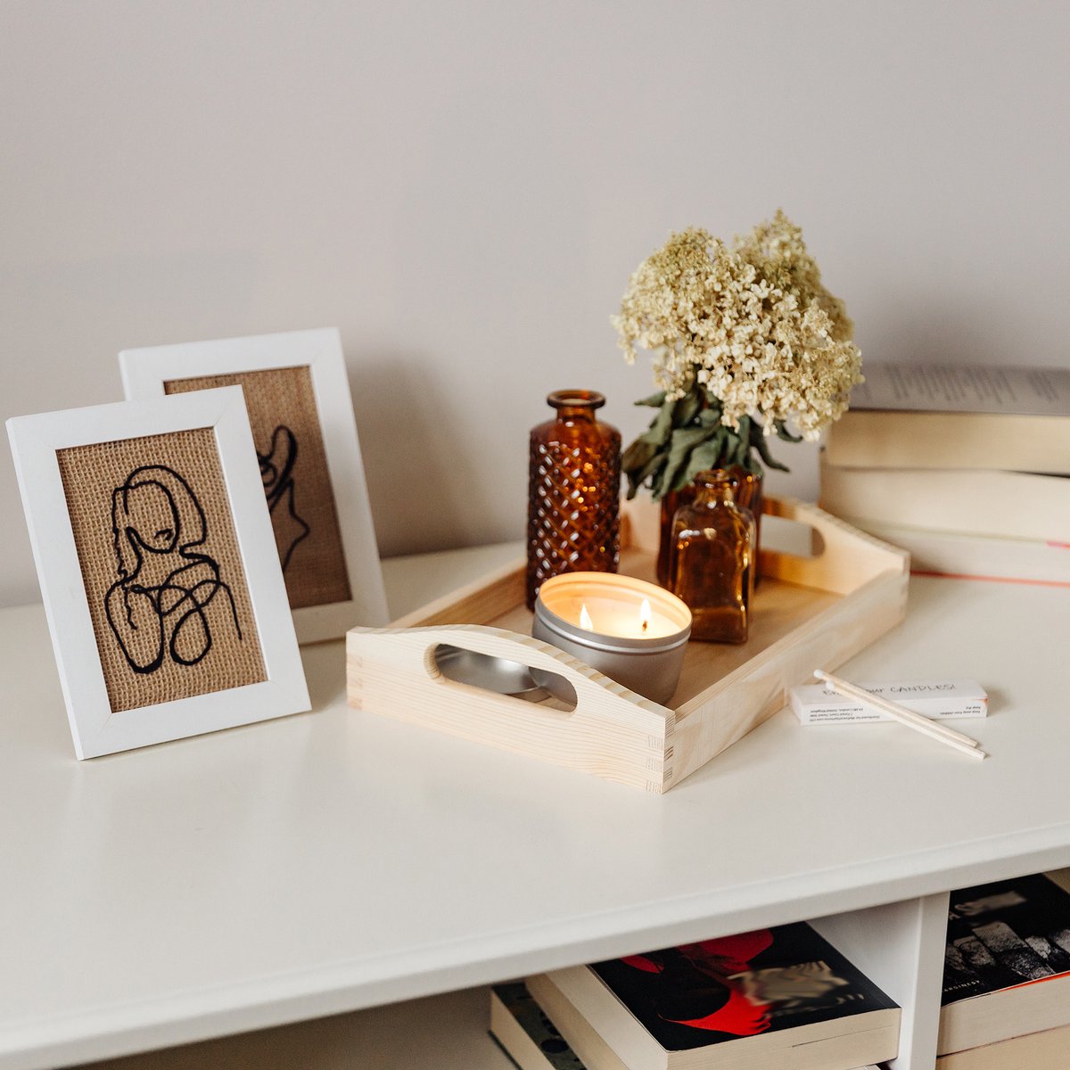 Creative Deco Kleine Houten Dienblad Thee Ontbijt | 30 x 20 x 6,3 cm | Handvatten — cadeau in Koken & Dineren - foto 2